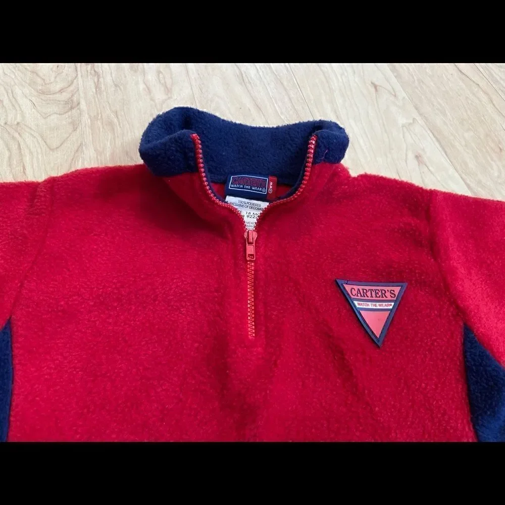 Carter’s Watch the Wear red fleece Quarterzip